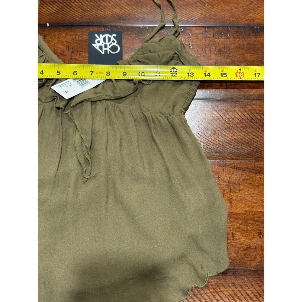 Chaser Brand - Ruffle Tank Top with Adjustable Straps - CW7187 Sage, Size XS - Picture 3 of 4